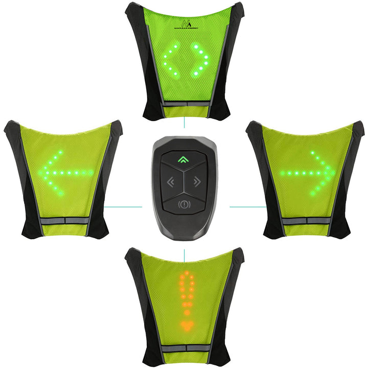 Sac à dos avec signal LED, télécommande, étanchéité : télécommande IPx5, sac à dos IPX2 + bretelles sport universelles, pour téléphone, appareil photo, caméra GoPro et autres, poignée pivotante, MC-294