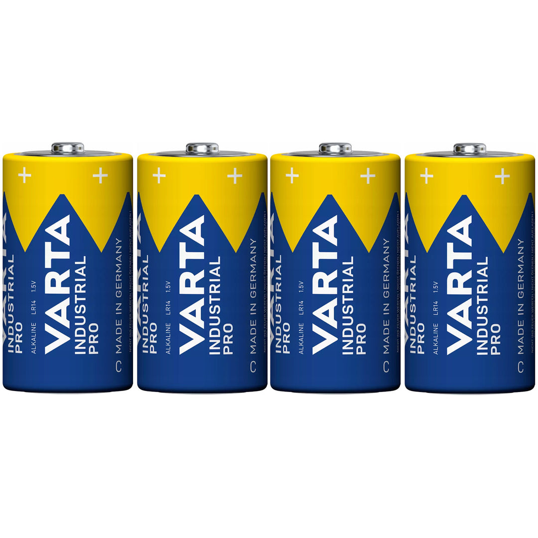 4 piles alcalines R-14 LR14 C 1,5 V Varta Industrial Pro