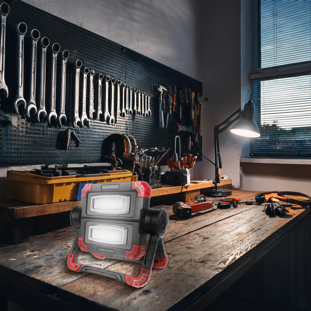 Lampe de travail LED COB Maclean, 300 lm, 3 modes d'éclairage, température de couleur 6500K, MCE439 2 pièces + 8 piles Varta Industrial AA