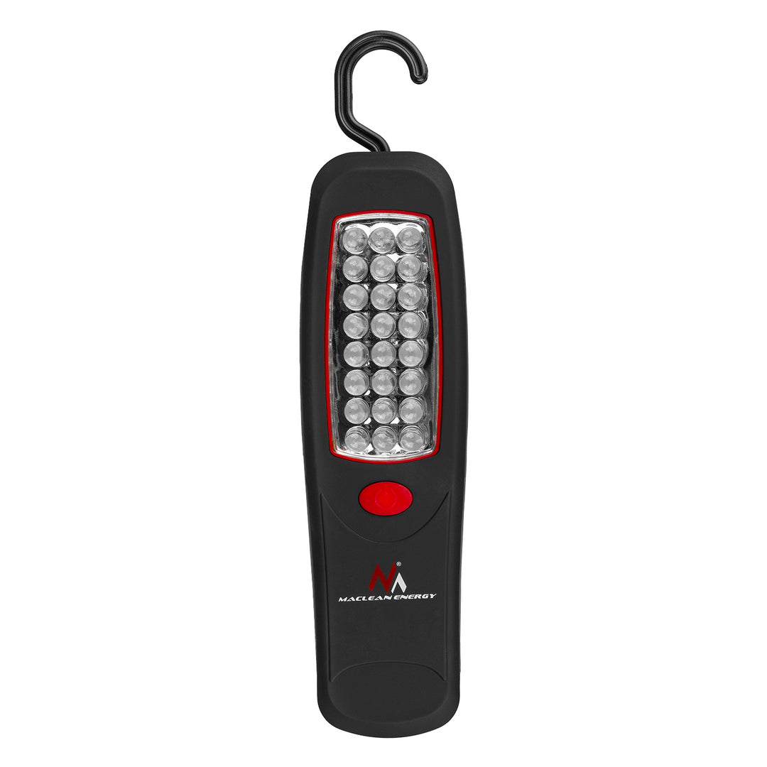 Lampe d'atelier 24 LED Maclean, aimant, crochet, MCE03 2 pièces + 6 piles Varta Industrial LR6/AA R-06
