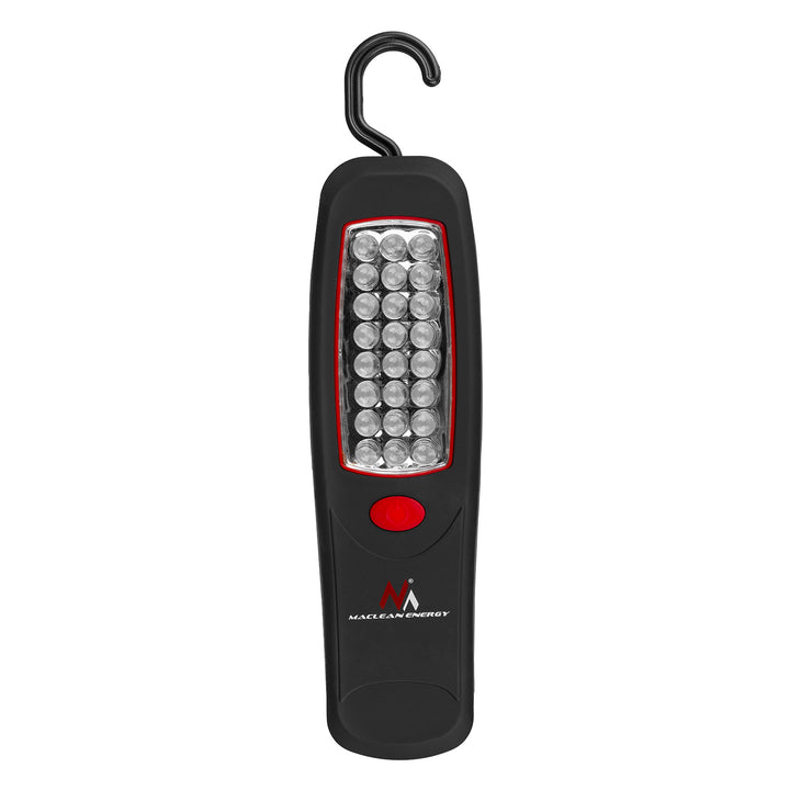 Lampe d'atelier 24 LED Maclean, aimant, crochet, MCE03 2 pièces + 6 piles Varta Industrial LR6/AA R-06