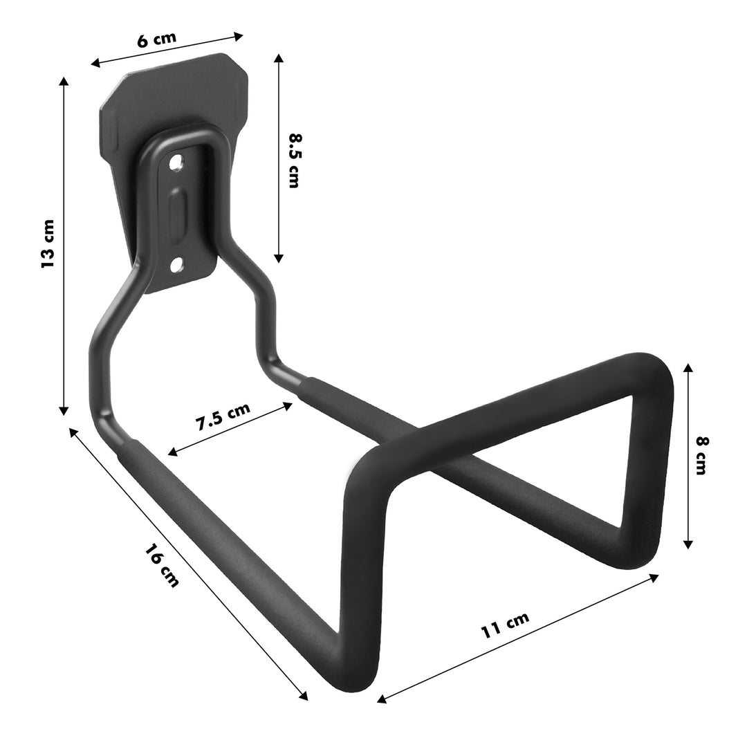 Support mural pour garage Maclean, pour pneus, outils de jardinage, échelle, tuyaux, vélos, en acier, charge max. 35 kg, MC-441, 3 pièces