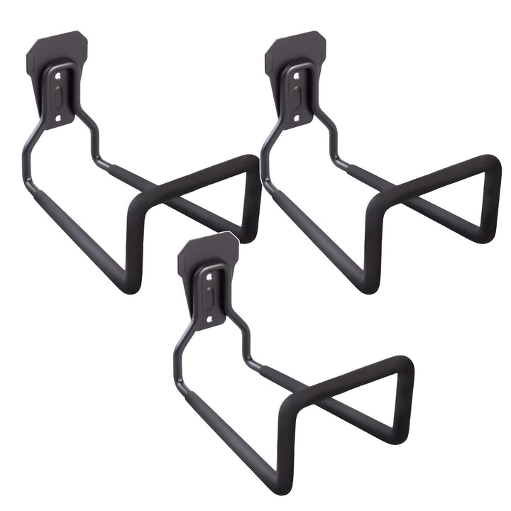 Support mural pour garage Maclean, pour pneus, outils de jardinage, échelle, tuyaux, vélos, en acier, charge max. 35 kg, MC-441, 3 pièces