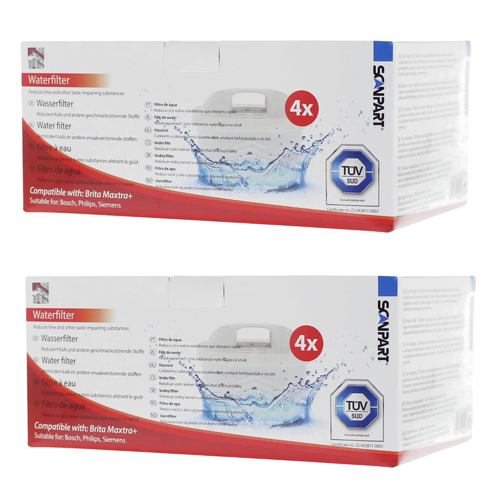 Filtre à eau Scanpart compatible avec Brita Maxtra Plus, Dafi Unimax, 8 pièces