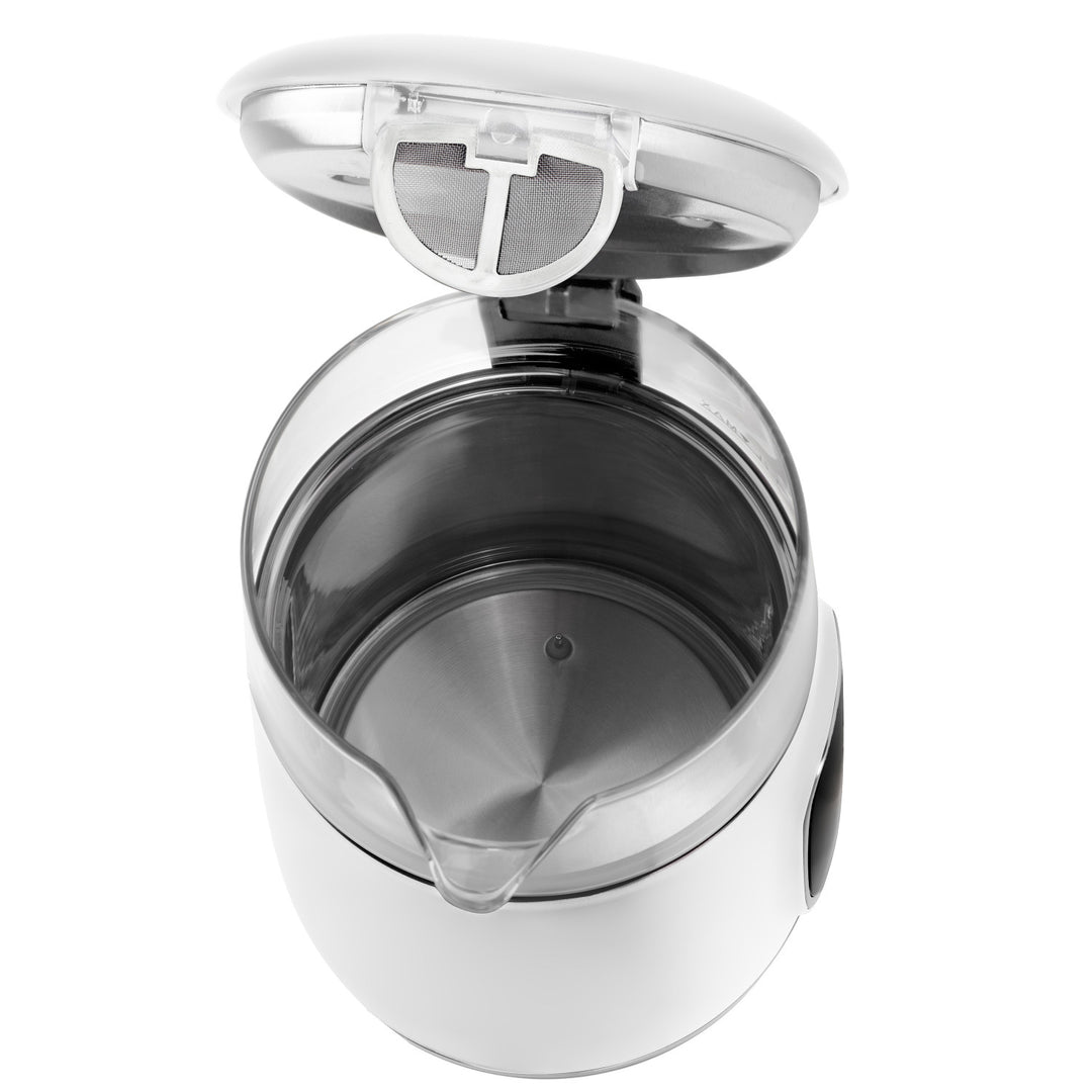 Bouilloire électrique en verre avec réglage de la température 1,7 L, LED, 40-100 °C, Adler AD 1305 WS blanc