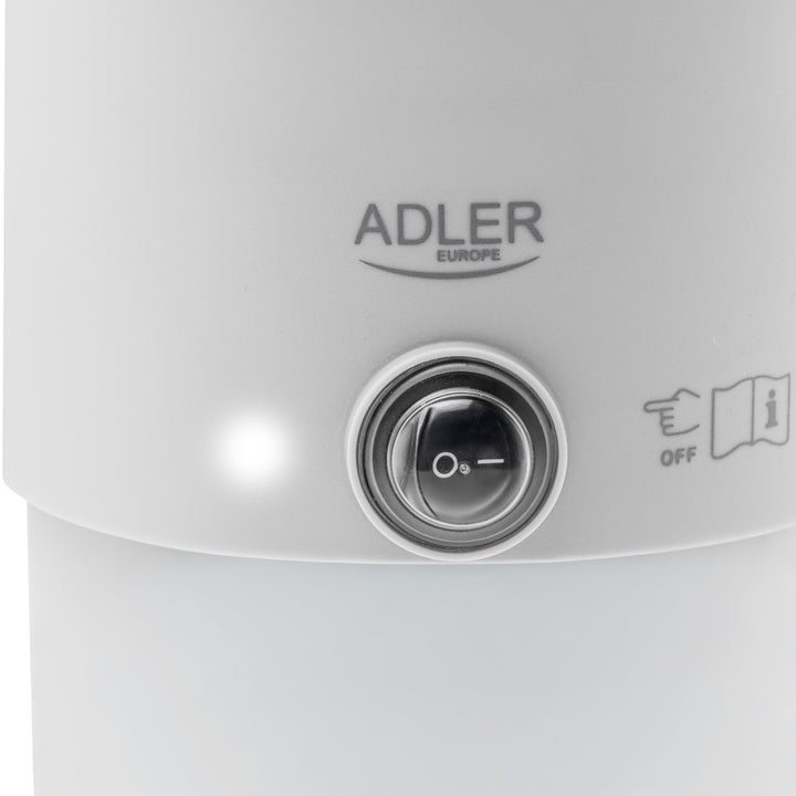 Bouilloire électrique Adler, de voyage, double paroi, capacité 0,8 l, puissance max. 650 W, grise, AD 1388