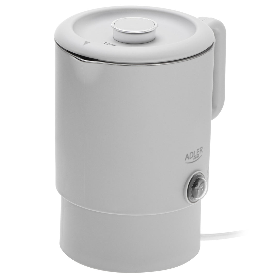 Bouilloire électrique Adler, de voyage, double paroi, capacité 0,8 l, puissance max. 650 W, grise, AD 1388