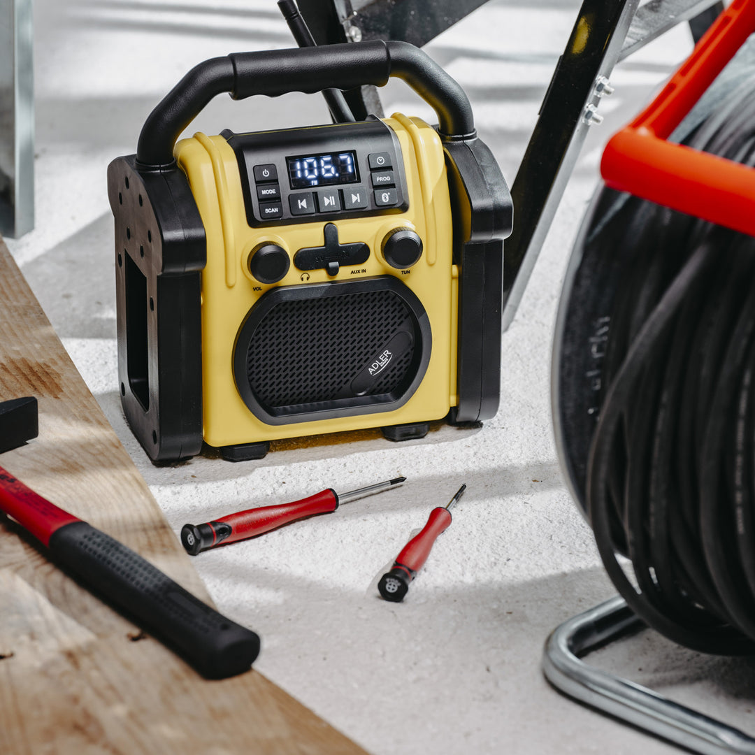 Radio de chantier Adler, Bluetooth 5.1, IPX 54, puissance 10 W, AD 1911