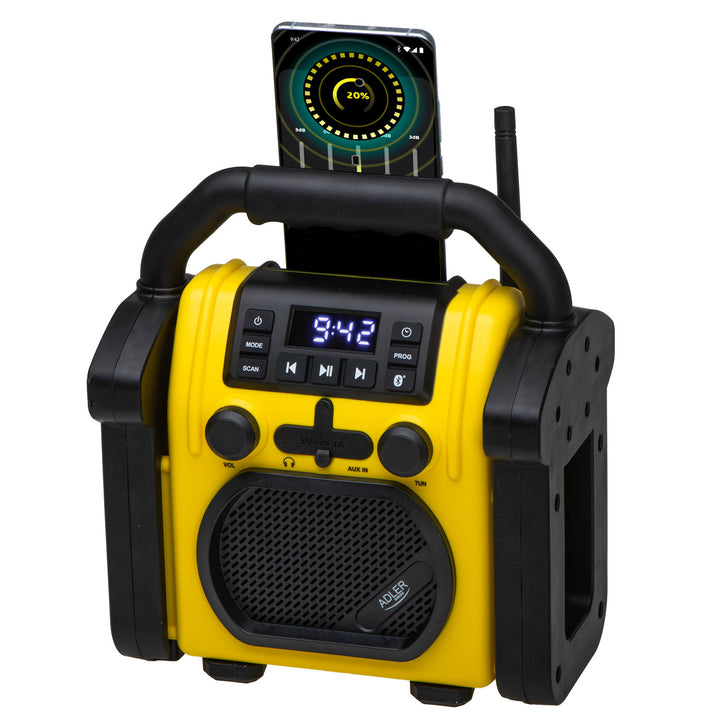 Radio de chantier Adler, Bluetooth 5.1, IPX 54, puissance 10 W, AD 1911