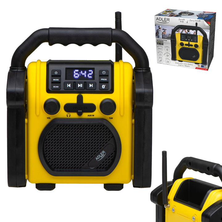 Radio de chantier Adler, Bluetooth 5.1, IPX 54, puissance 10 W, AD 1911