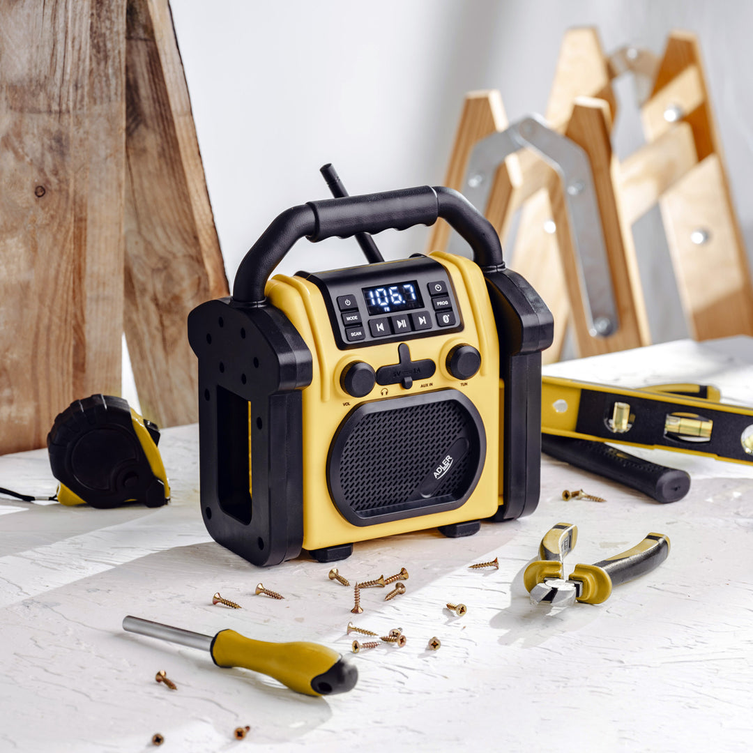Radio de chantier Adler, Bluetooth 5.1, IPX 54, puissance 10 W, AD 1911