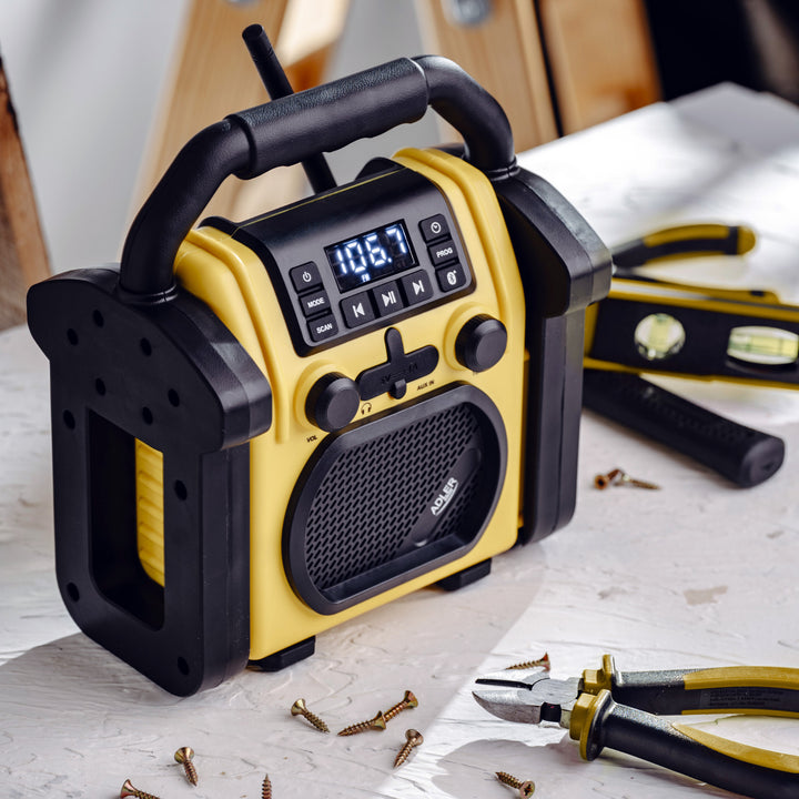 Radio de chantier Adler, Bluetooth 5.1, IPX 54, puissance 10 W, AD 1911