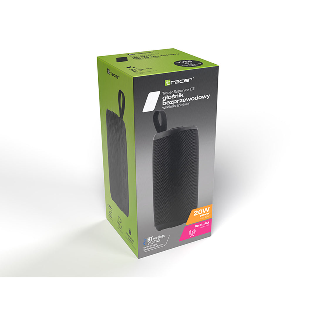 Enceinte portable Tracer, Bluetooth 5.3, puissance RMS 20 W, IPX4, noir, TRAGLO47686