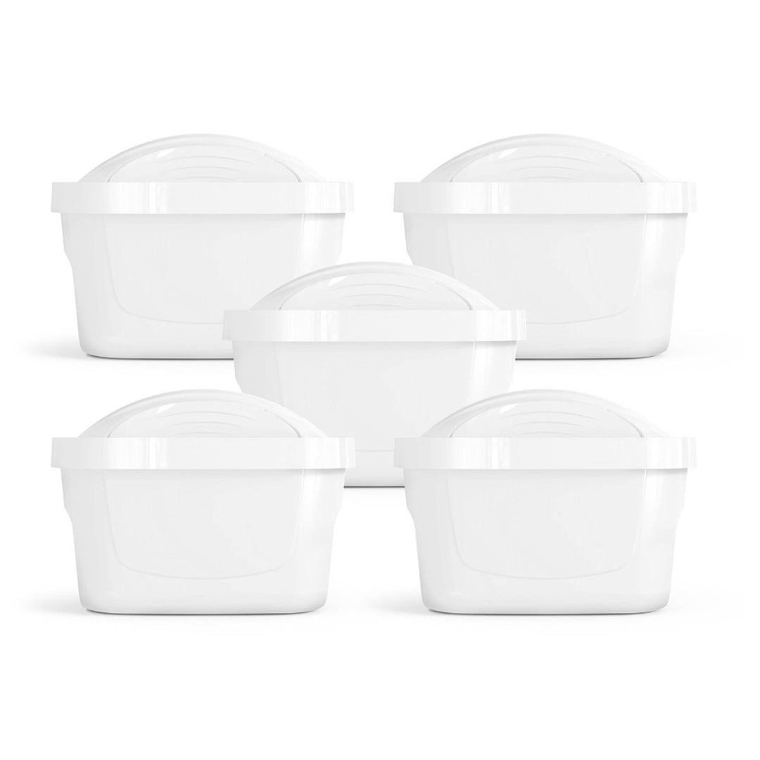 Lot de 5 filtres pour carafe filtrante Dafi, cartouche Unimax, capacité jusqu'à 200 litres d'eau, réduisent la dureté de l'eau, D.WF.DAFI.UM.4+1.P