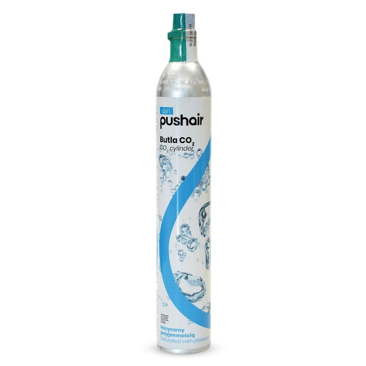 Machine à gazéifier Dafi Push Air, couleur noire, livrée avec 2 bouteilles de 0,7 l et une cartouche de CO₂