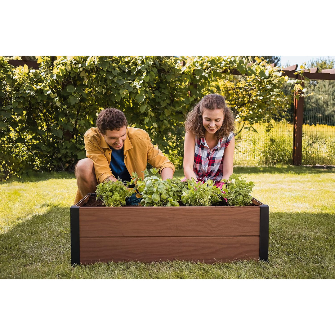 Bordure de jardin Keter Maple, plastique, couleur marron, dimensions 106 x 106 x 32 cm, résistante aux intempéries, 249299