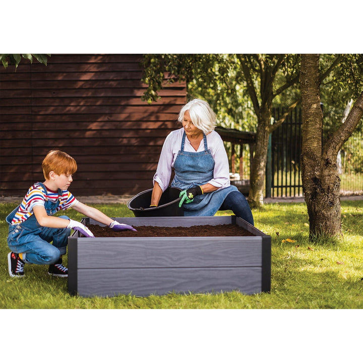 Bordure de jardin Keter Maple, plastique, couleur grise, dimensions 106 x 106 x 32 cm, résistante aux intempéries, 249298