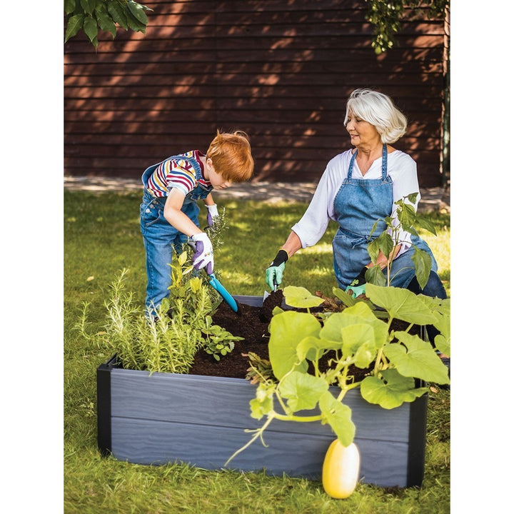 Bordure de jardin Keter Maple, plastique, couleur grise, dimensions 106 x 106 x 32 cm, résistante aux intempéries, 249298
