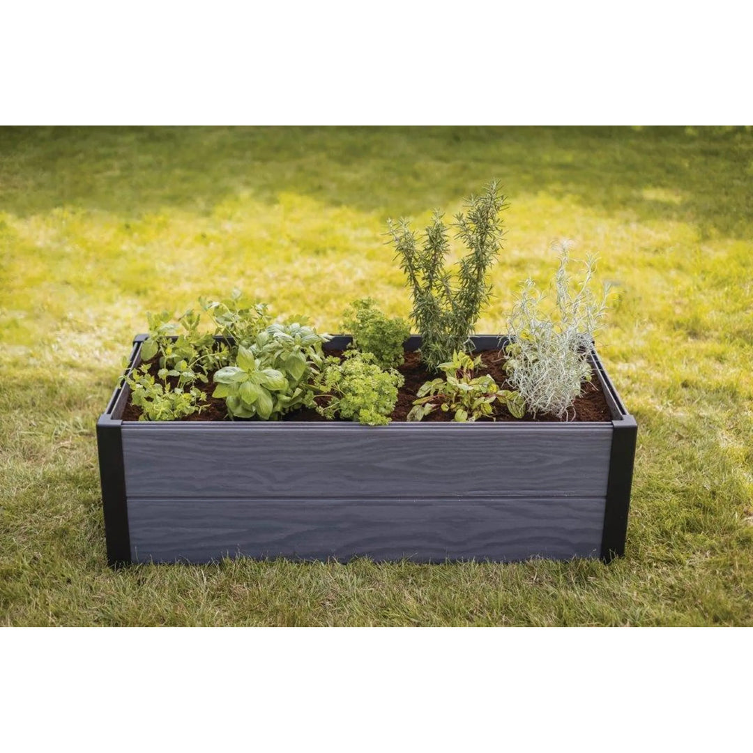 Bordure de jardin Keter Maple, plastique, couleur grise, dimensions 106 x 50 x 32 cm, résistante aux intempéries, 249296
