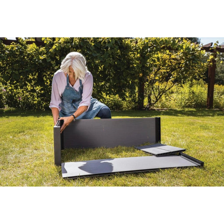Bordure de jardin Keter Maple, plastique, couleur grise, dimensions 106 x 50 x 32 cm, résistante aux intempéries, 249296