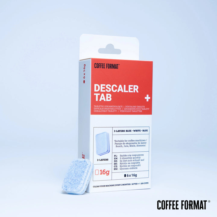 Comprimés pour détartrer les machines à café, Coffee Format Descaler Tab+ 6x16g