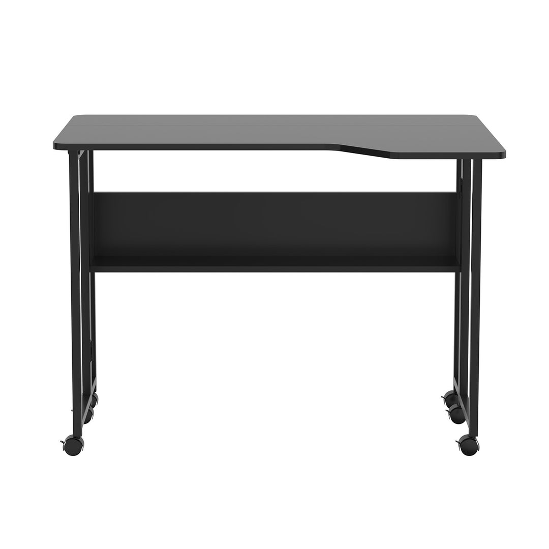Bureau pliant / table Maclean, noir, mobile, 100 x 73 cm, 50 kg max., en angle, forme en L, MC-126 L/B
