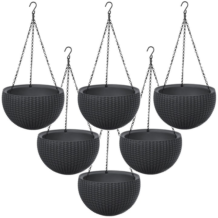 Pot suspendu Keter Sphere Planter, couleur anthracite, lot de 6