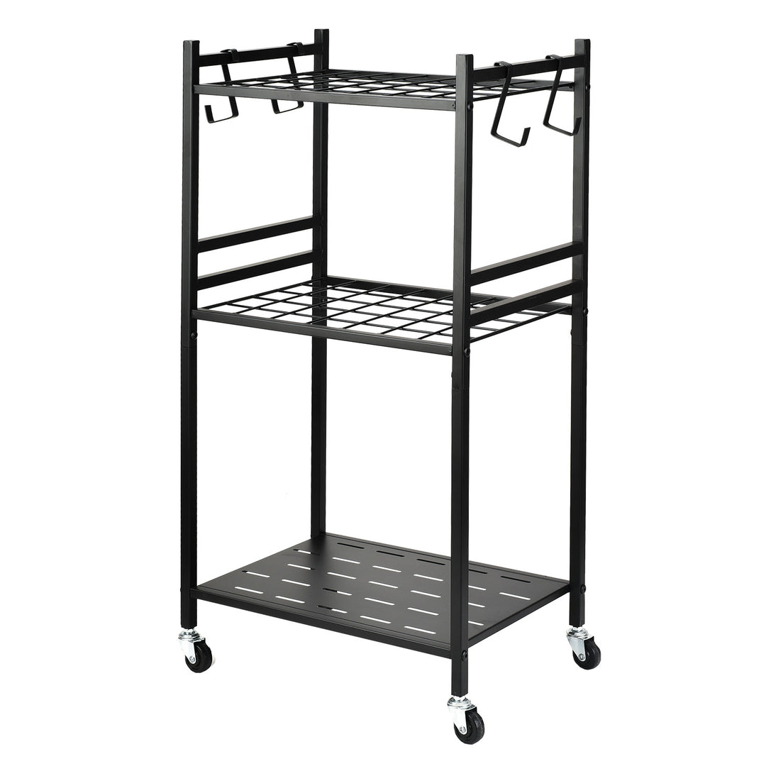 Support / chariot mobile pour outils de jardin Maclean, noir, dimensions 43 x 30 x 79 cm, charge max. 20 kg, MC-138