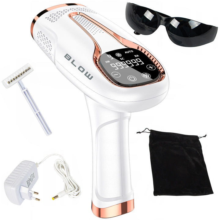 Épilateur à lumière pulsée IPL Blow, fonction Ice Cool, 9 niveaux de puissance, filtre UV intégré, mode flash automatique, efficacité longue durée, 44-480#