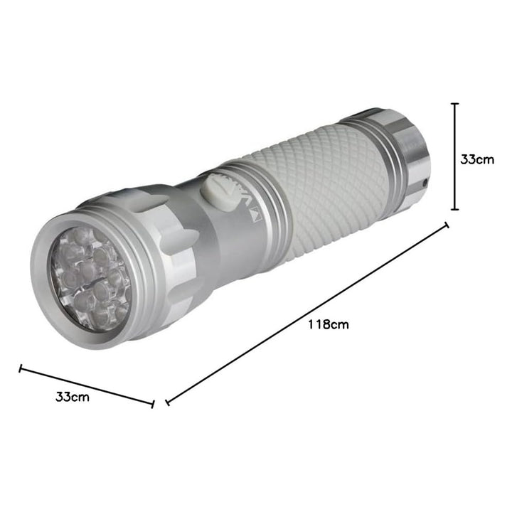 Lampe torche UV LED 15638 en aluminium, longueur d'onde UV 395-400 nm, technologie Multi LED + piles Varta fournies