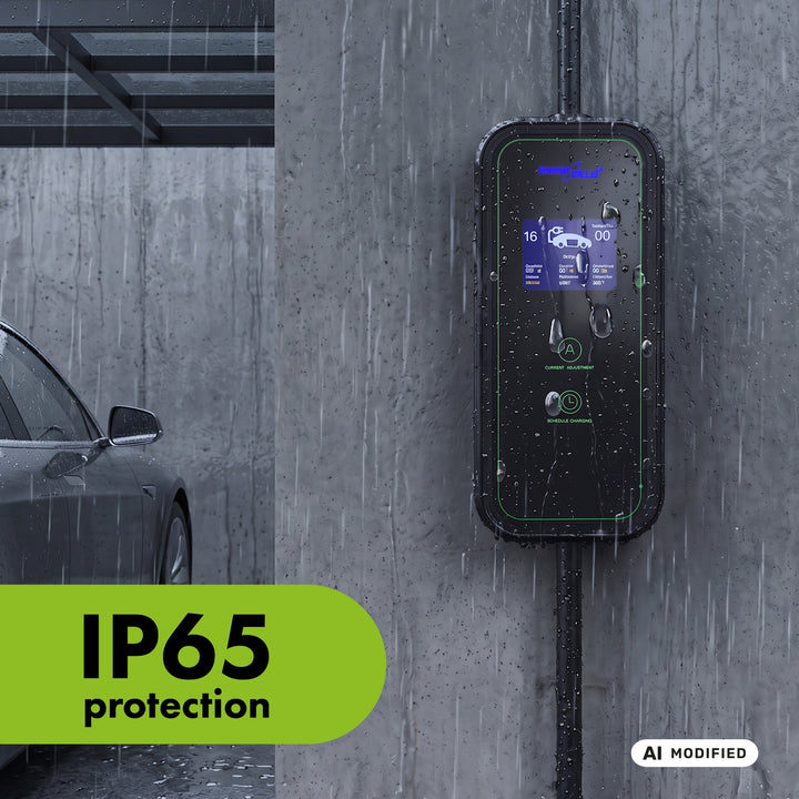 Chargeur pour véhicules électriques (EV) / hybrides rechargeables (PHEV) GreenBlue, portable, type 2, longueur de câble : 6,8 m, IP65, 11 kW, 220-380 V CA 50/60 Hz, 16 A, triphasé, GB1100
