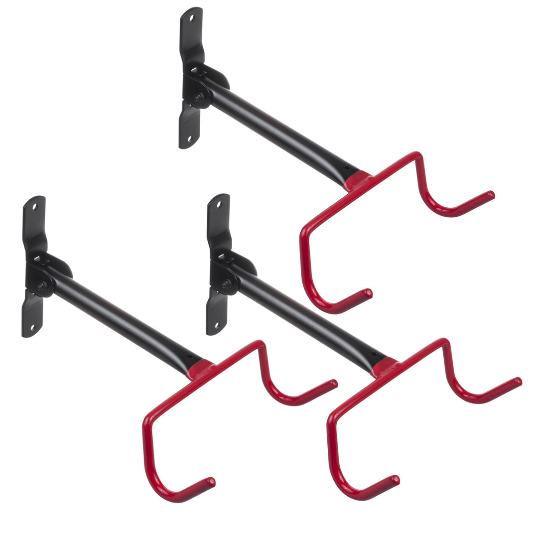Support mural pour vélos Maclean, horizontal, en acier, charge maximale 30 kg, MC-430, lot de 3
