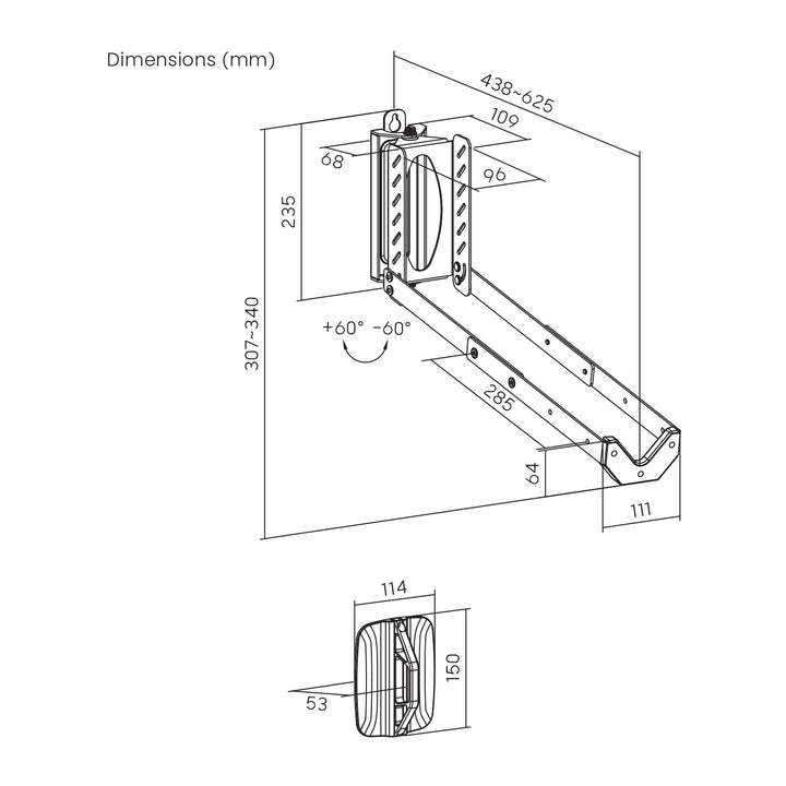 Support mural pour vélos Maclean, charge max. 35 kg, MC-498, lot de 3