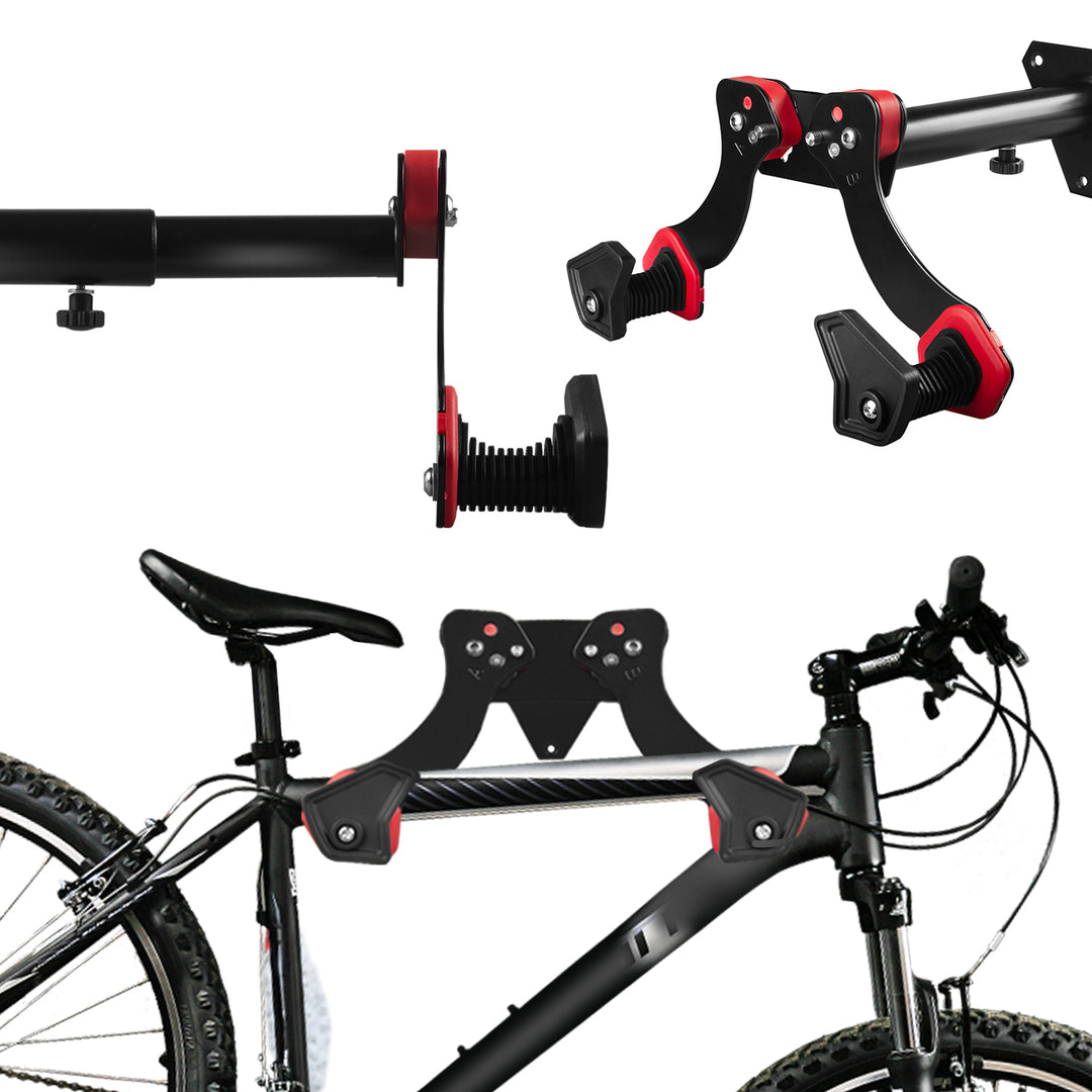 Support mural pour vélo Maclean, en acier, charge maximale 30 kg, MC-449, lot de 2
