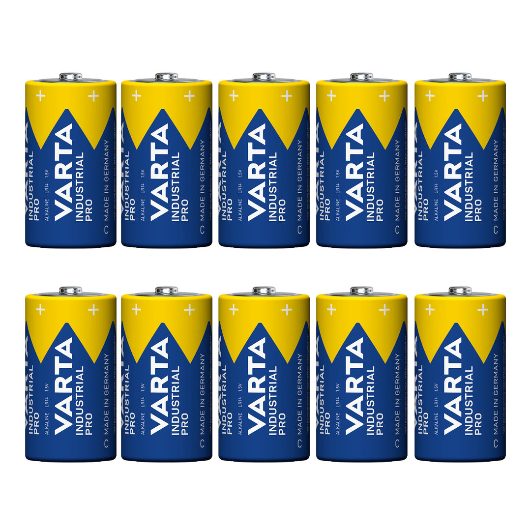 10 piles R-14 LR14 C 1,5 V alcalines Varta Industrial Pro