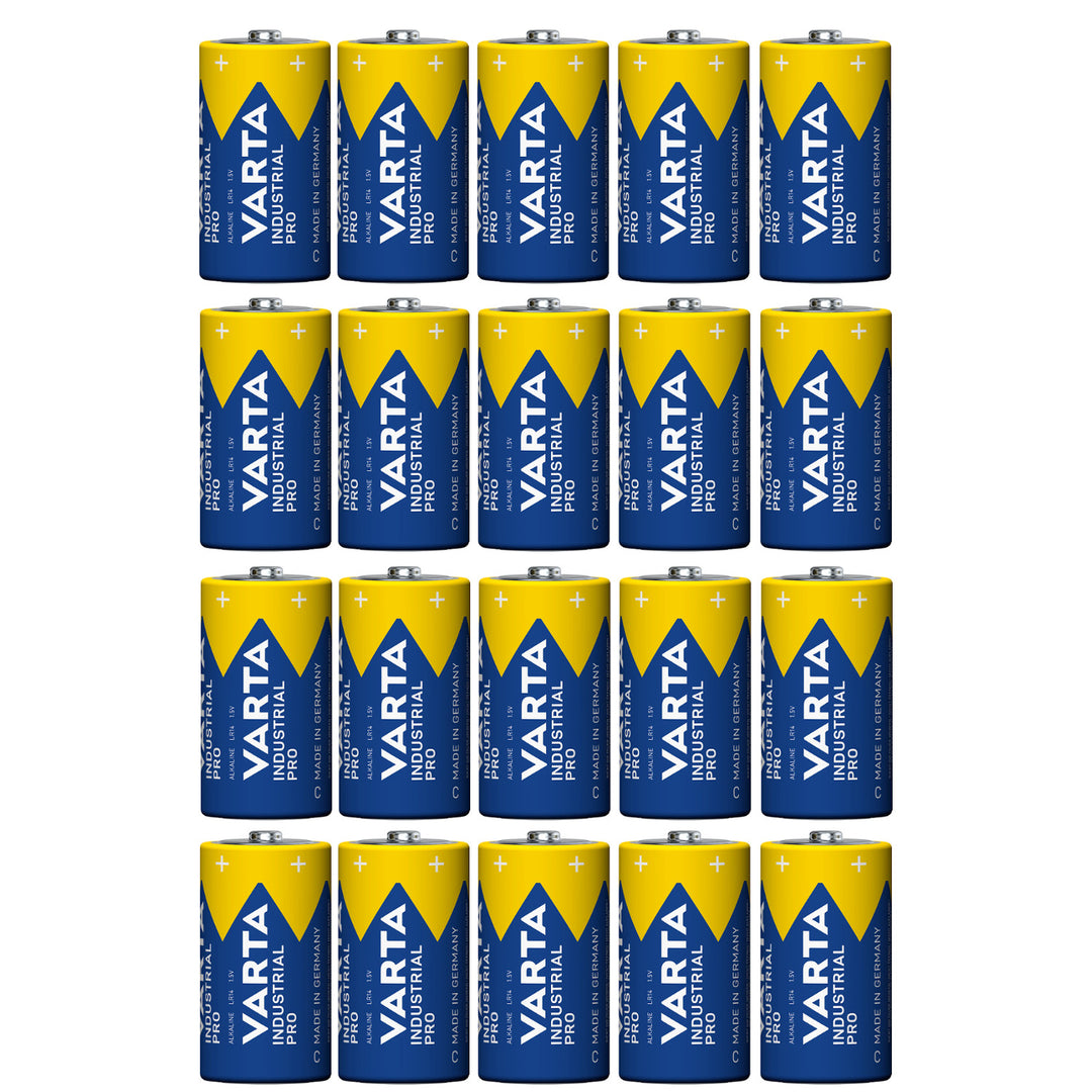 20 piles R-14 LR14 C 1,5 V alcalines Varta Industrial Pro