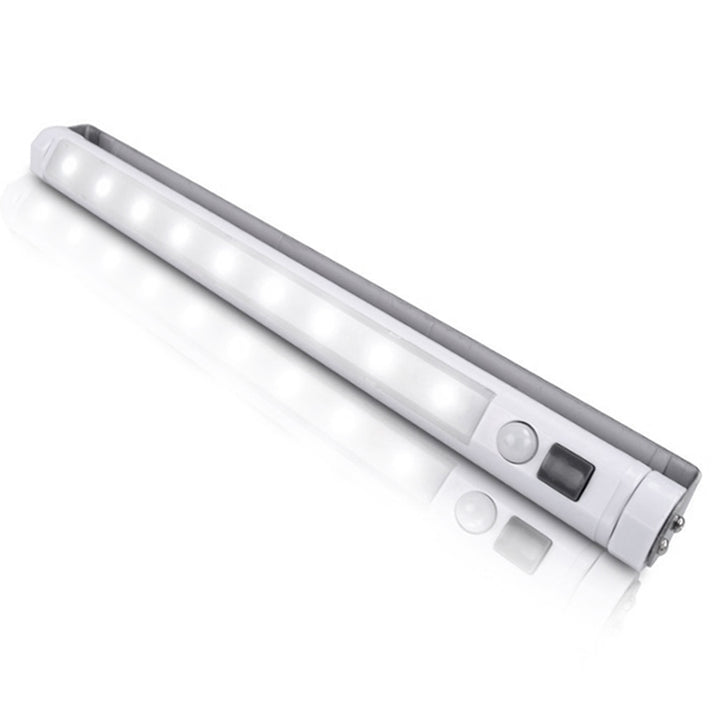 2 lampes LED Maclean pour cuisine, à fixer sous les placards, 9 LED SMD, à piles, capteur PIR marche/arrêt, MCE166 + 6 piles R-06 R06 AA LR06 1,5 V VARTA Longlife Power