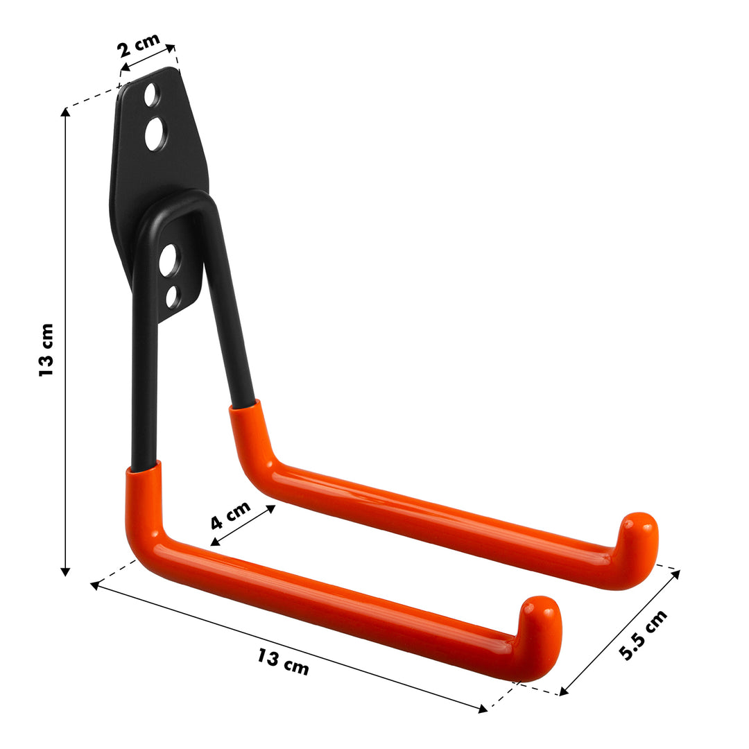 Support mural / crochet de rangement pour garage Maclean, pour pneus, outils de jardinage, échelle, tuyaux, vélo, charge max. 50 kg, MC-443, lot de 2
