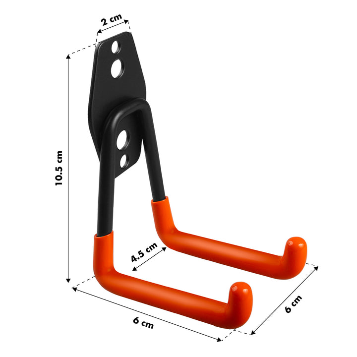 Support mural pour garage Maclean, pour pneus, outils de jardinage, échelle, tuyaux. En acier, charge max. 70 kg, MC-442, lot de 4