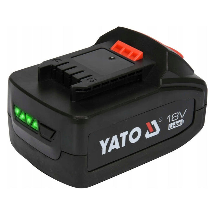 Pistolet à graisse sans fil Yato, livré avec un chargeur et une batterie de 3 Ah, pression de 620 bars, éclairage de travail LED intégré, puissance élevée et débit de 284 g/min, YT-07020