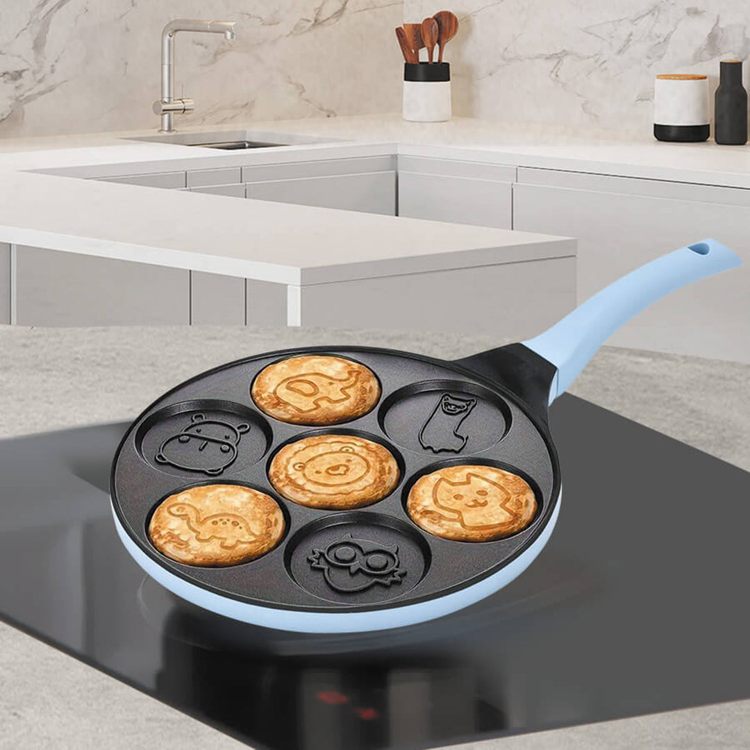 Poêle à crêpes Maestro, motif animalier, diamètre 26 cm, revêtement antiadhésif, poignée en silicone, compatible avec tous les types de cuisinières, MR-1222-C