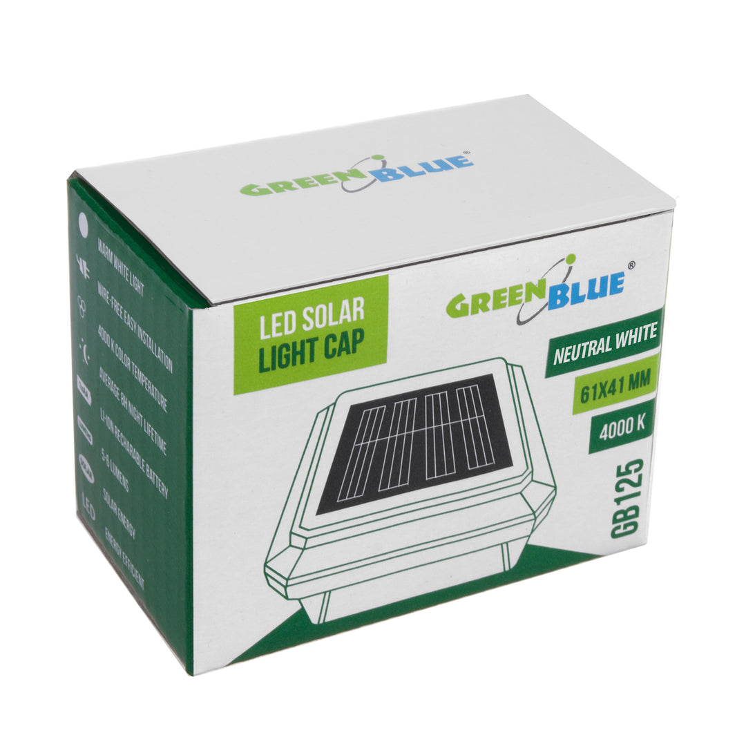 Lampe solaire LED sur poteau GreenBlue, 60 x 40 mm, auvent en forme d'enveloppe, GB125, 2 pièces