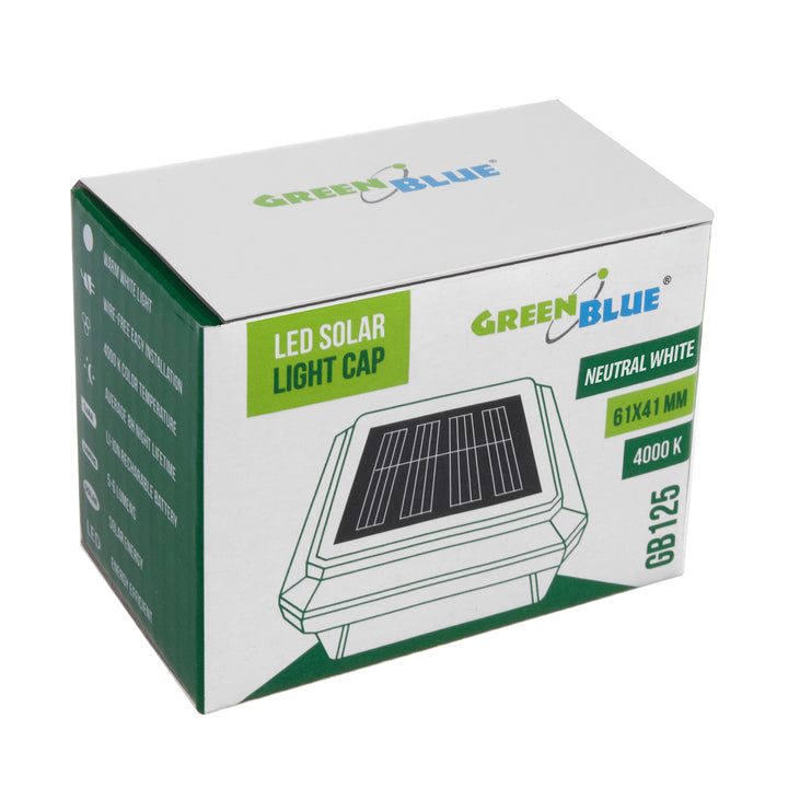 Lampe solaire LED sur poteau GreenBlue, 60 x 40 mm, auvent en forme d'enveloppe, GB125, 2 pièces