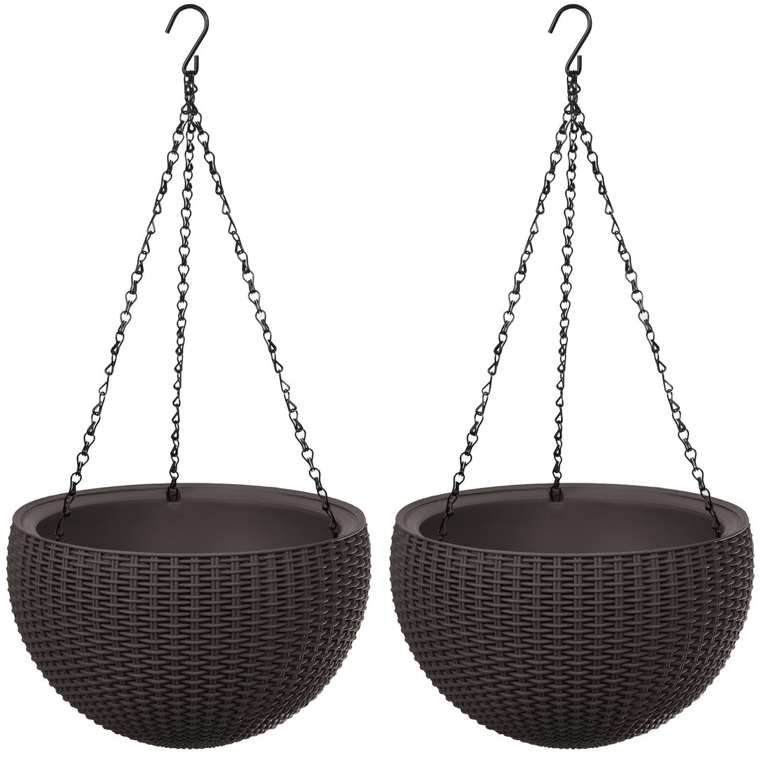 Pot suspendu Keter Sphere Planter, couleur marron, lot de 2