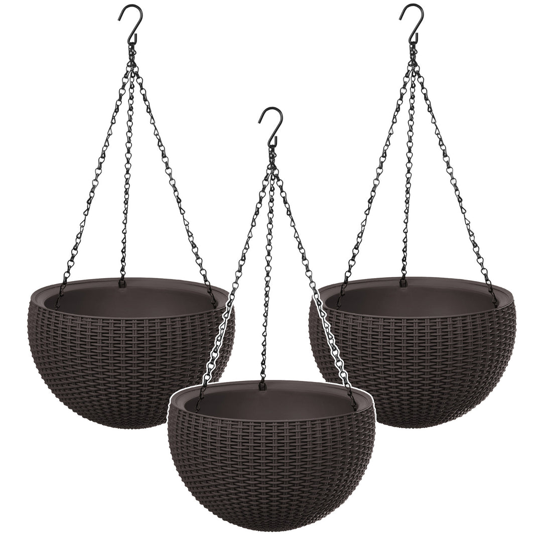 Pot suspendu Keter Sphere Planter, couleur marron, lot de 3