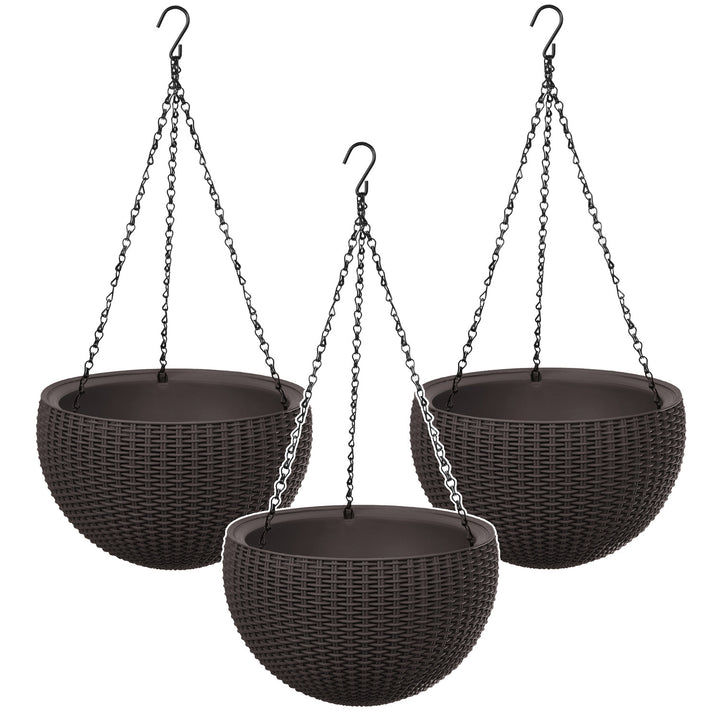 Pot suspendu Keter Sphere Planter, couleur marron, lot de 3