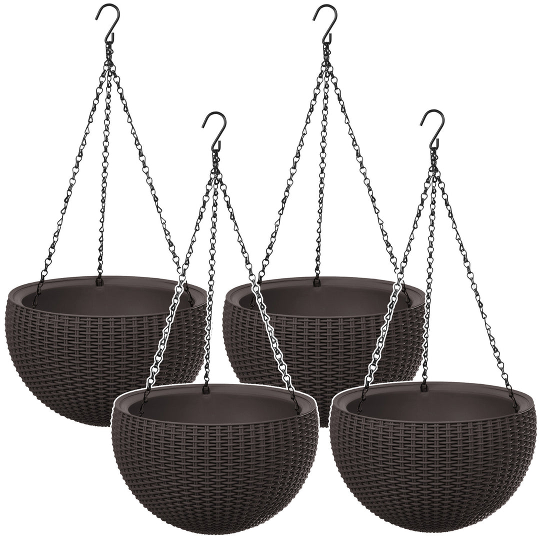 Pot suspendu Keter Sphere Planter, couleur marron, lot de 4