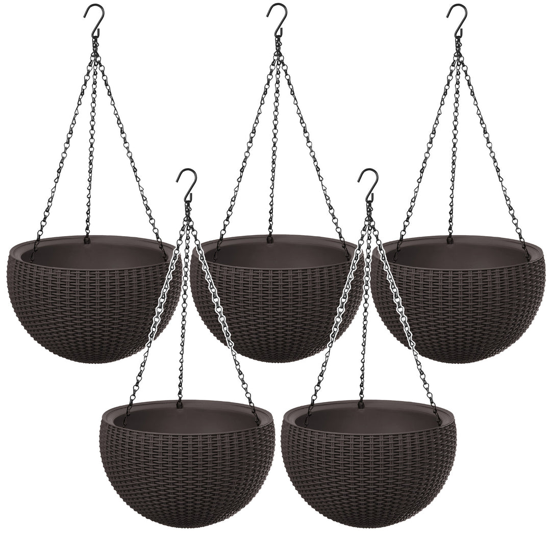 Pot suspendu Keter Sphere Planter, couleur marron, lot de 5