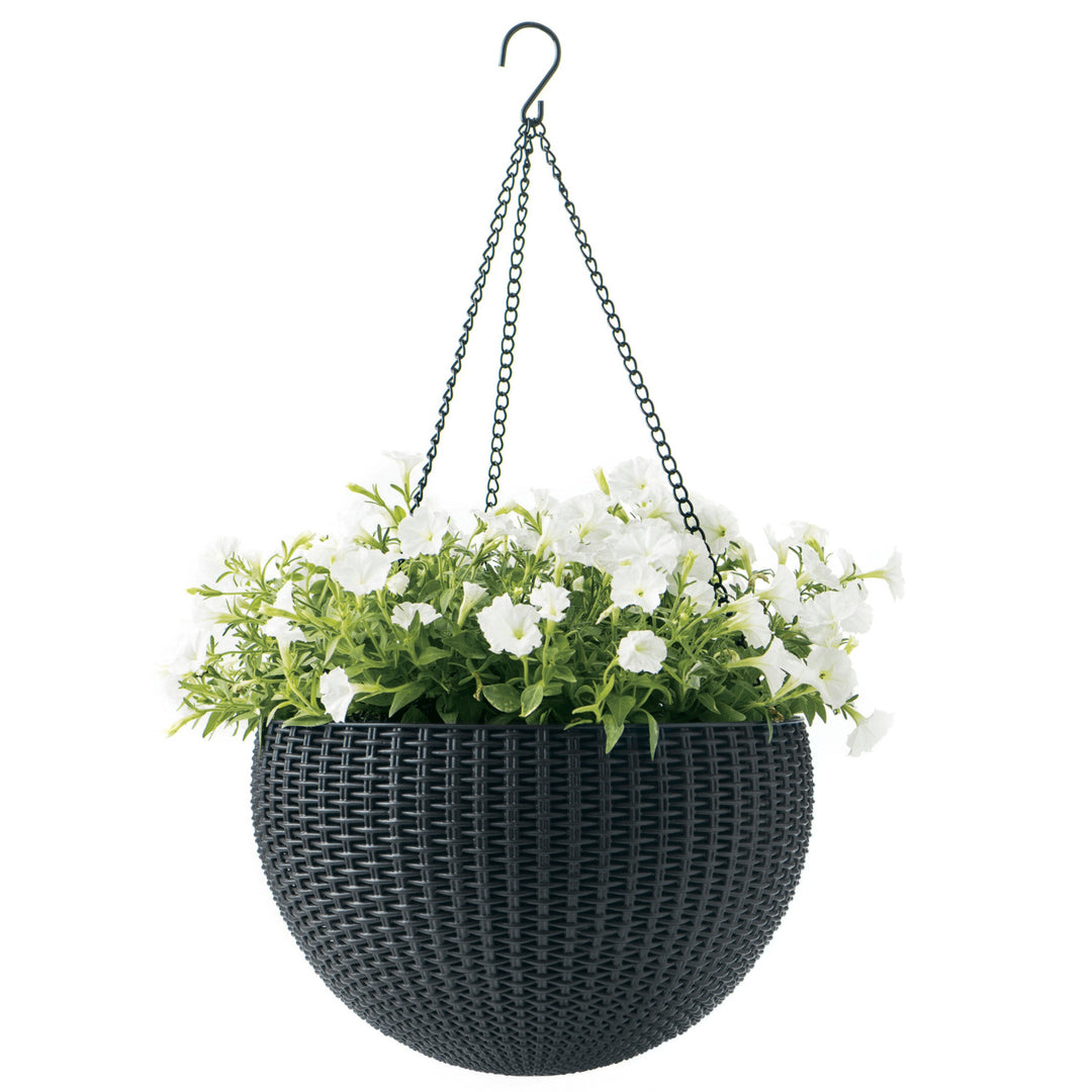 Pot suspendu Keter Sphere Planter, couleur anthracite, lot de 5