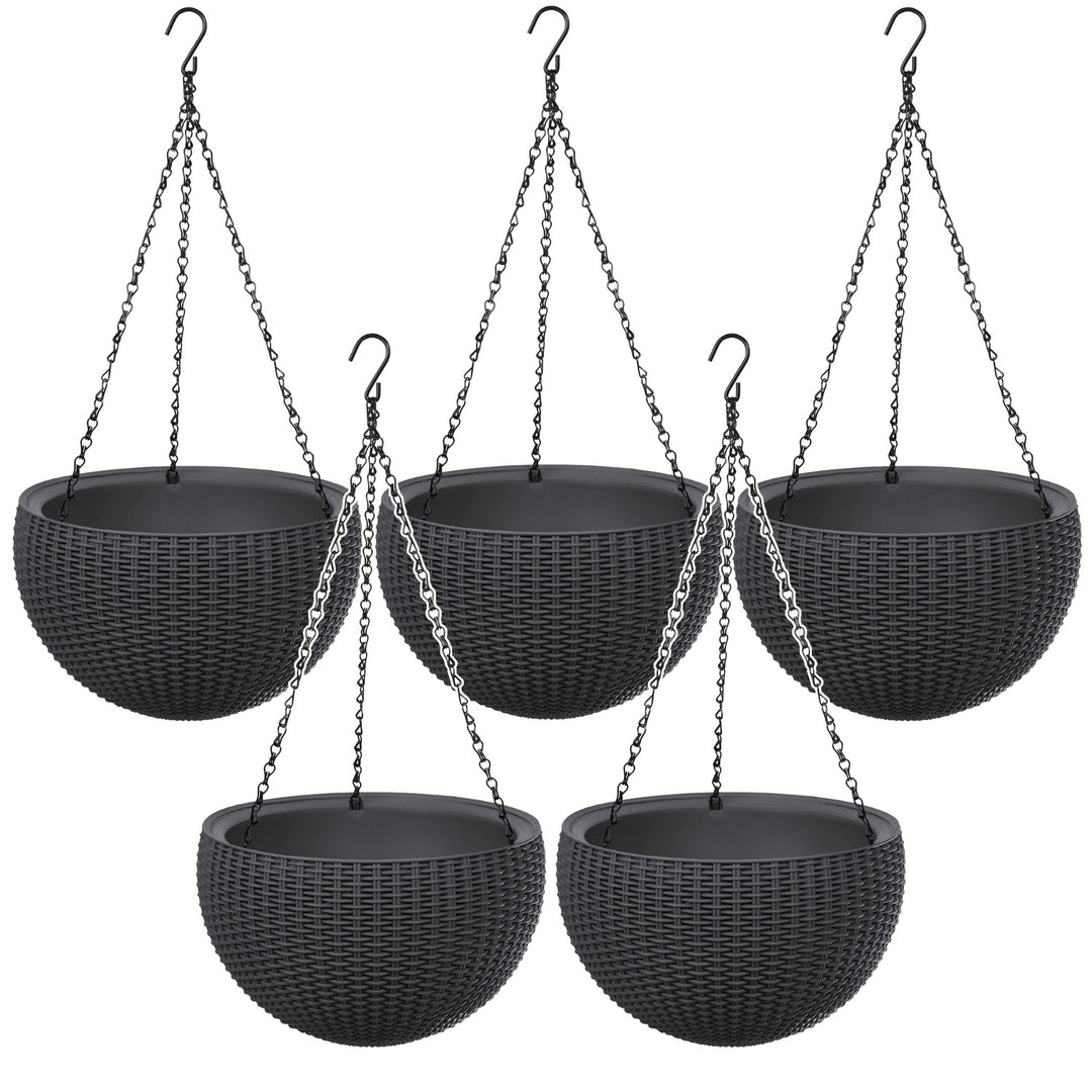 Pot suspendu Keter Sphere Planter, couleur anthracite, lot de 5